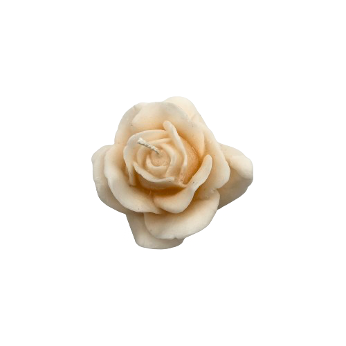 Bougie décorative en forme de rose beige